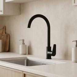 Aquanello Casa Black Single Lever Kitchen Faucet BL-1201-CS